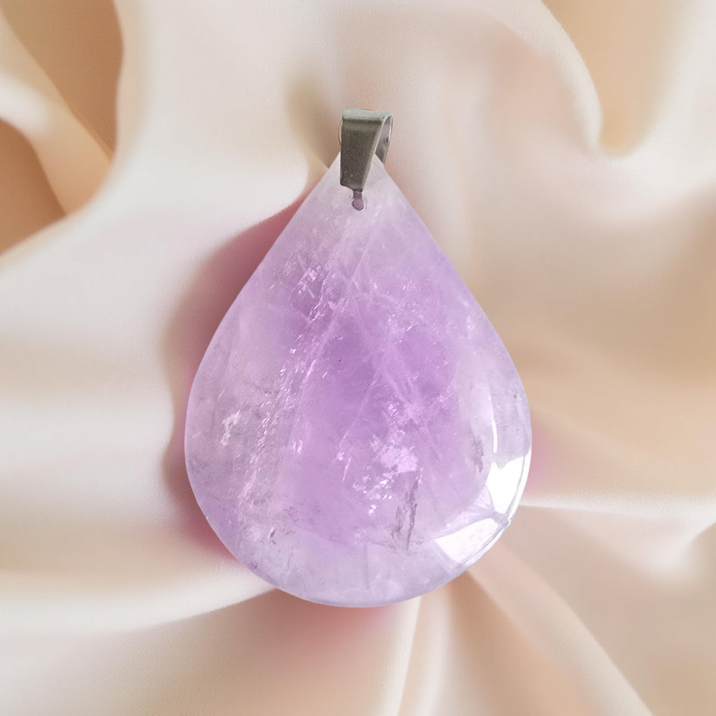 Pendentif améthyste qualité extra forme goutte rectangulaire pierre naturelle lithothérapie
