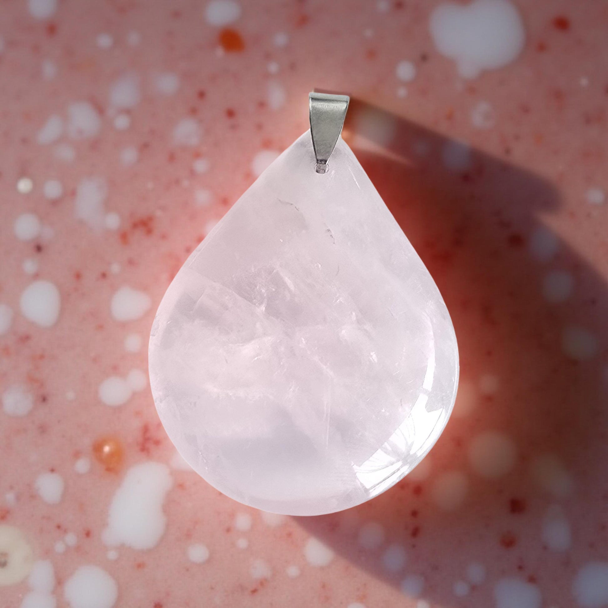 Pendentif Goutte Quartz Rose - Pierre d'Amour & Douceur | Or et Âme Bijoux