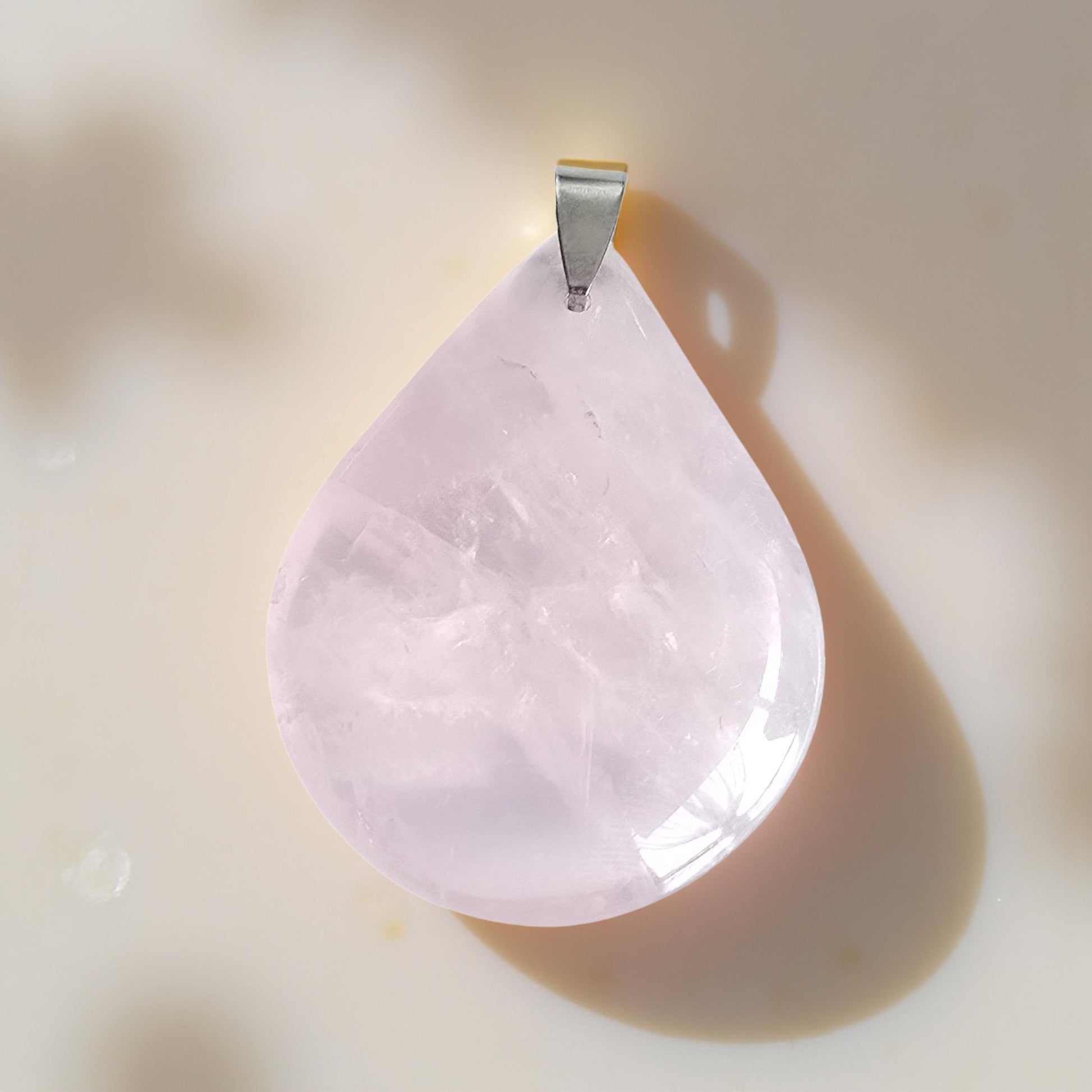 Pendentif Goutte Quartz Rose - Pierre d'Amour & Douceur | Or et Âme Bijoux