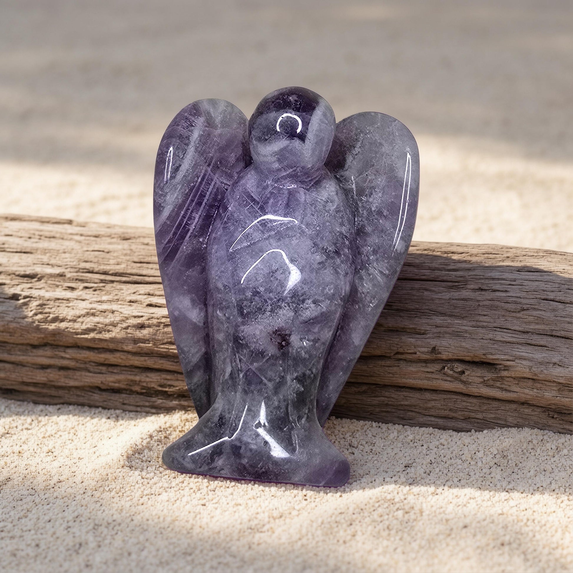 Statuette ange améthyste 5cm pierre naturelle protection spiritualité lithothérapie
