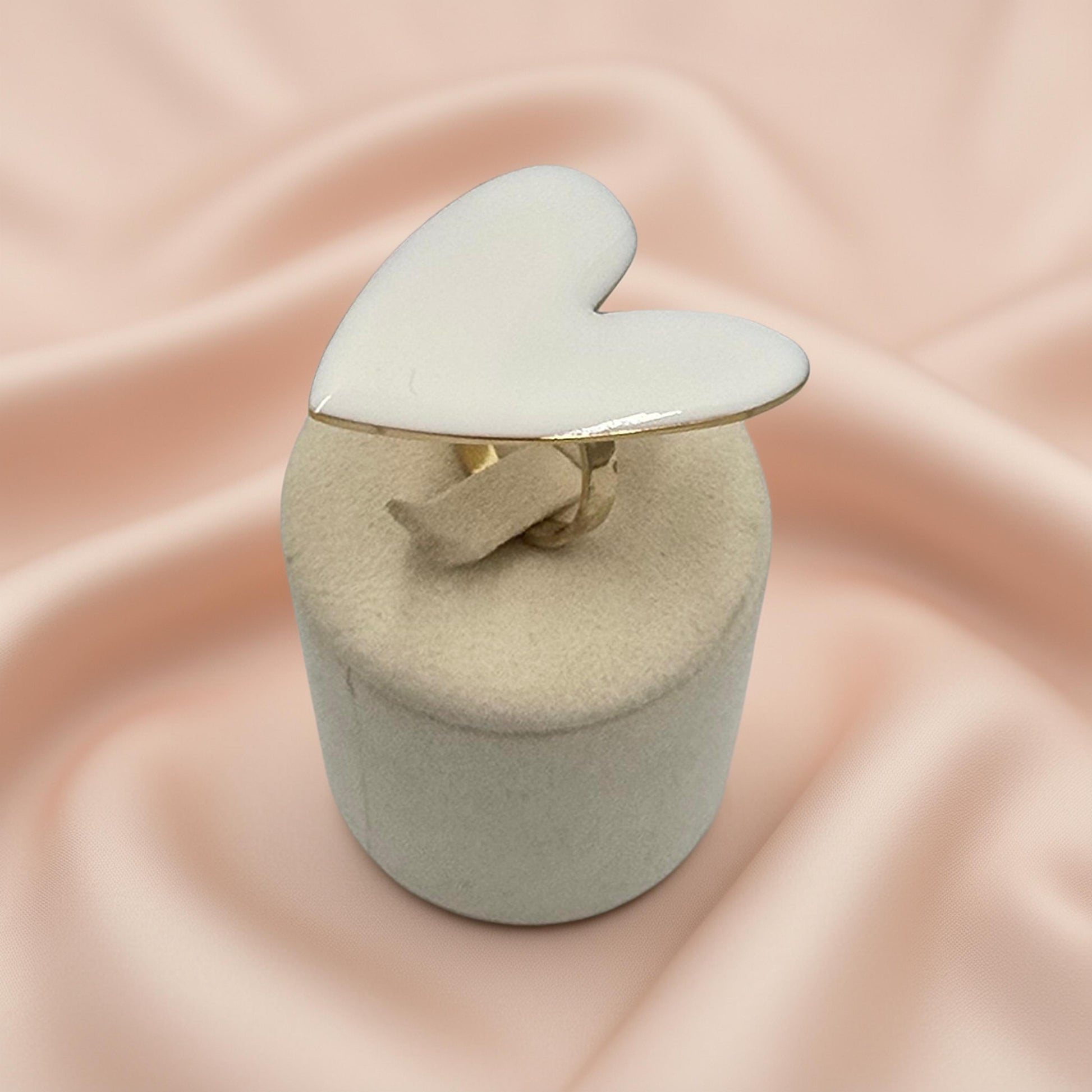 Bague LOLY Grand Cœur Dorée Émail Ajustable Acier Inoxydable | Or et Âme Bijoux