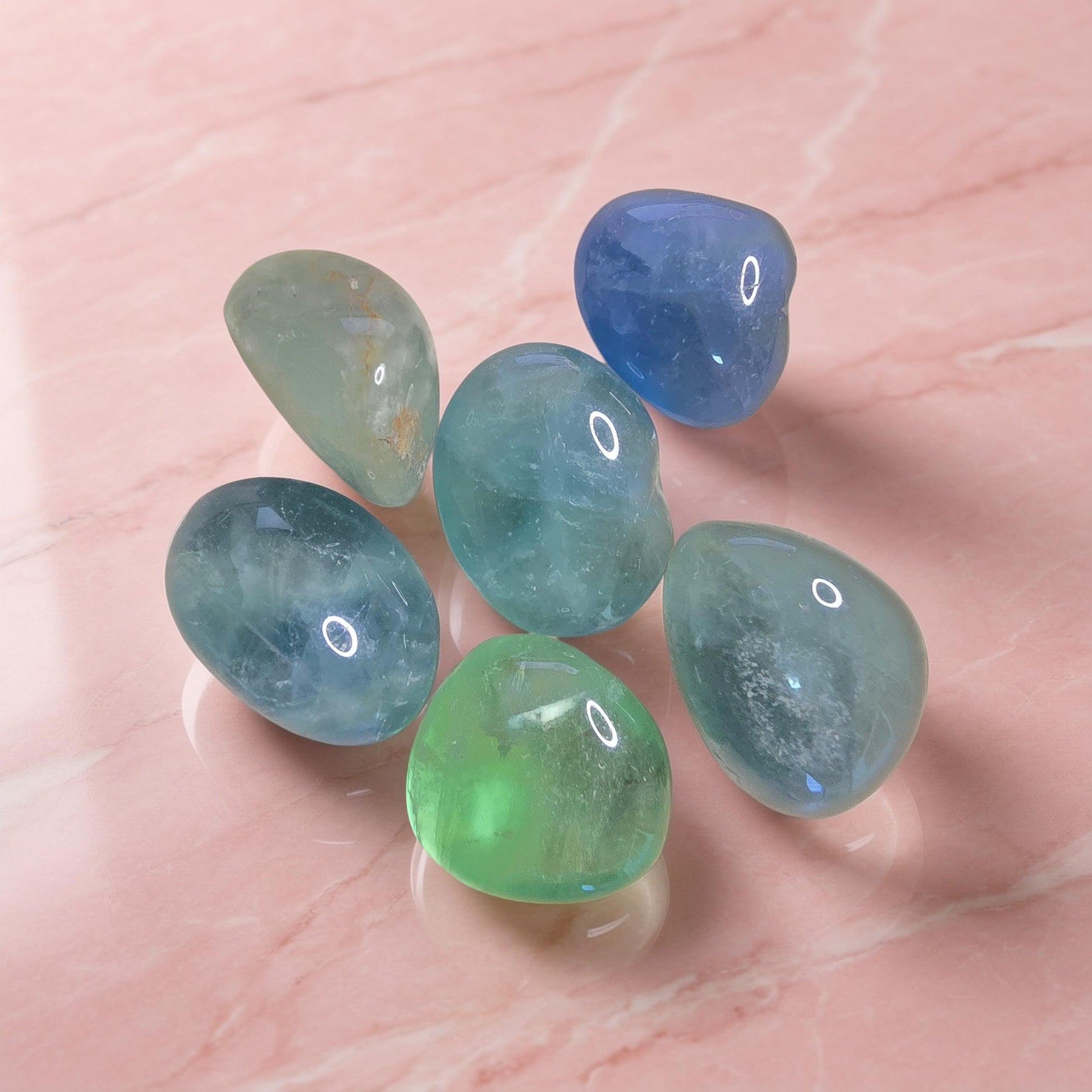 Pierre Roulée Fluorine Bleu-Verte | Concentration & Clarté Mentale