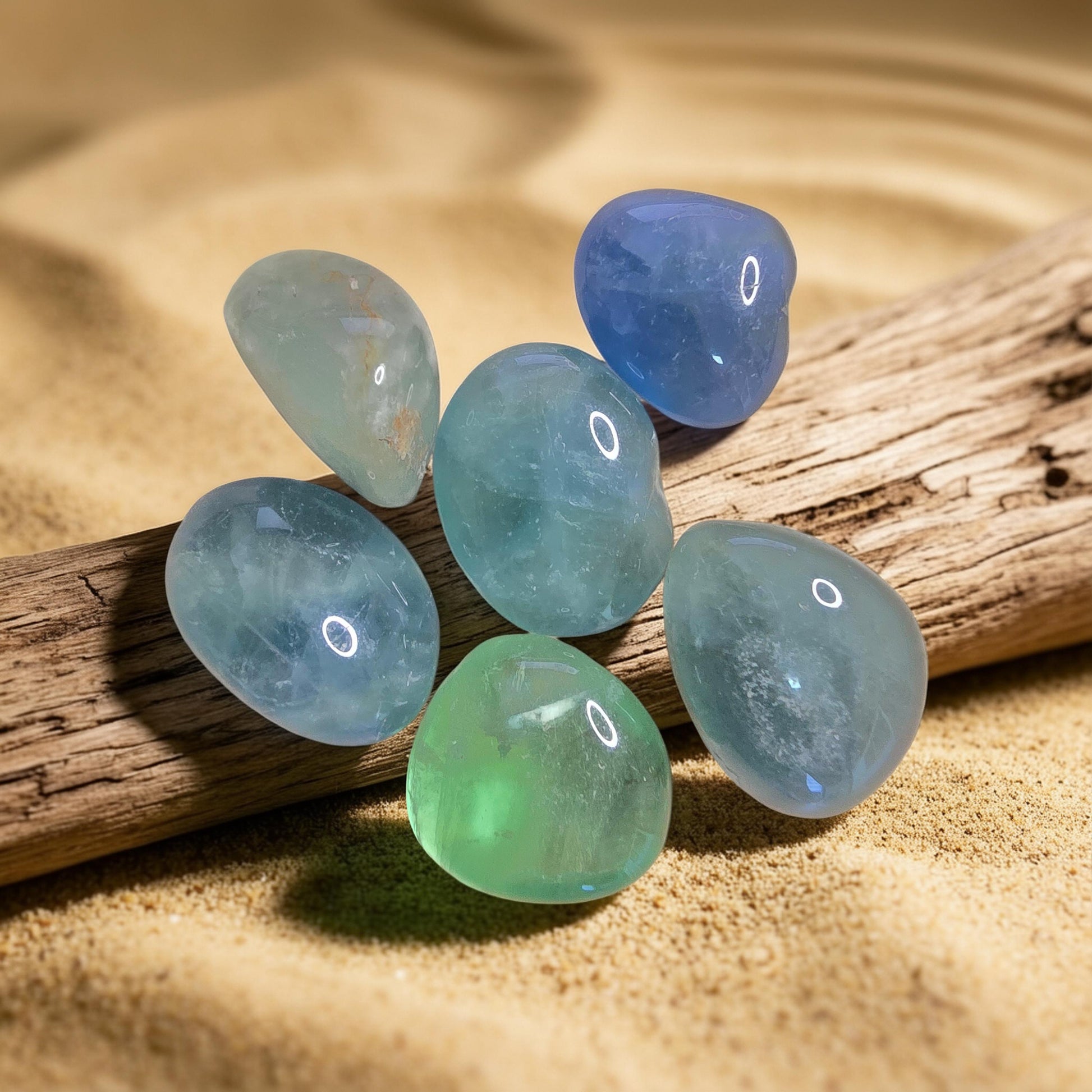 Pierre Roulée Fluorine Bleu-Verte | Concentration & Clarté Mentale