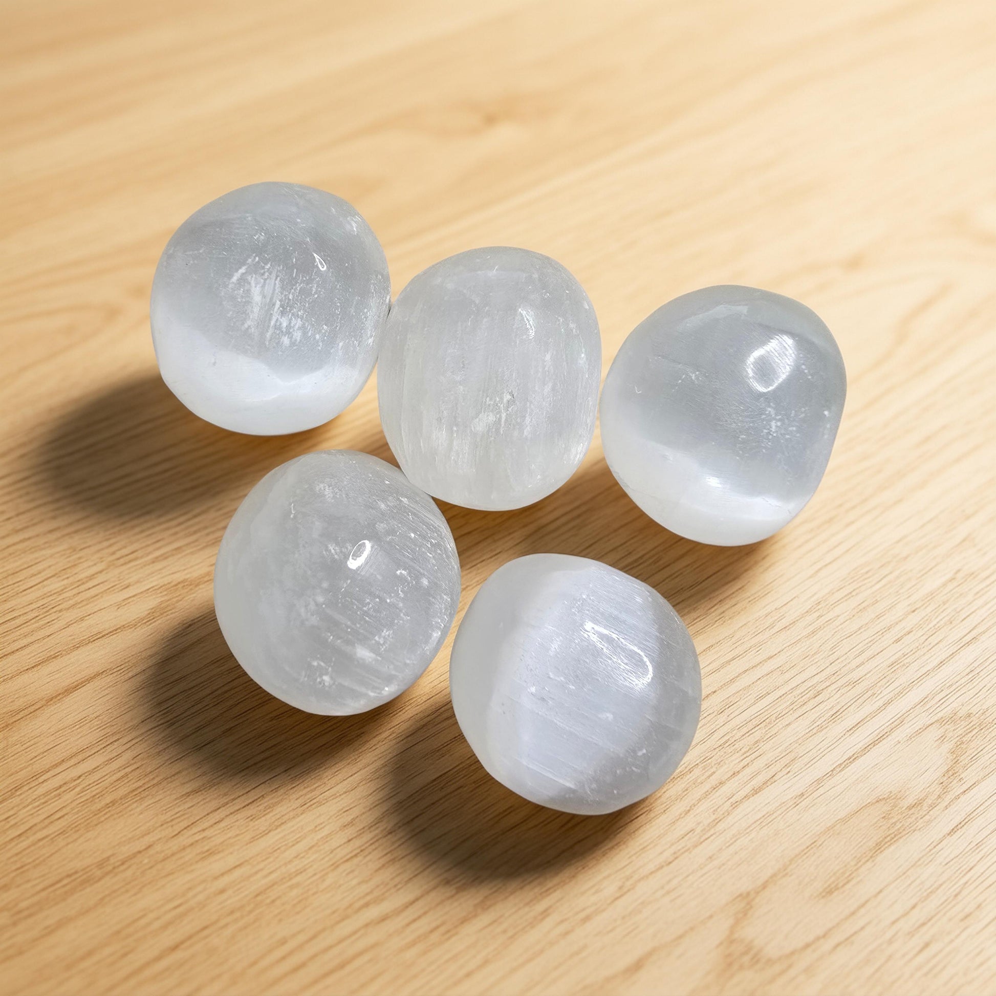 Pierre Roulée Sélénite Qualité Extra - 25 à 35 mm | Purification & Paix Intérieure