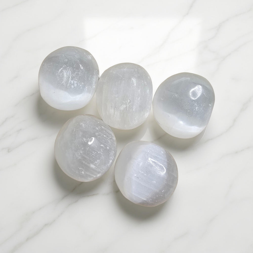 Pierre Roulée Sélénite Qualité Extra - 20 à 30 mm | Purification & Paix Intérieure