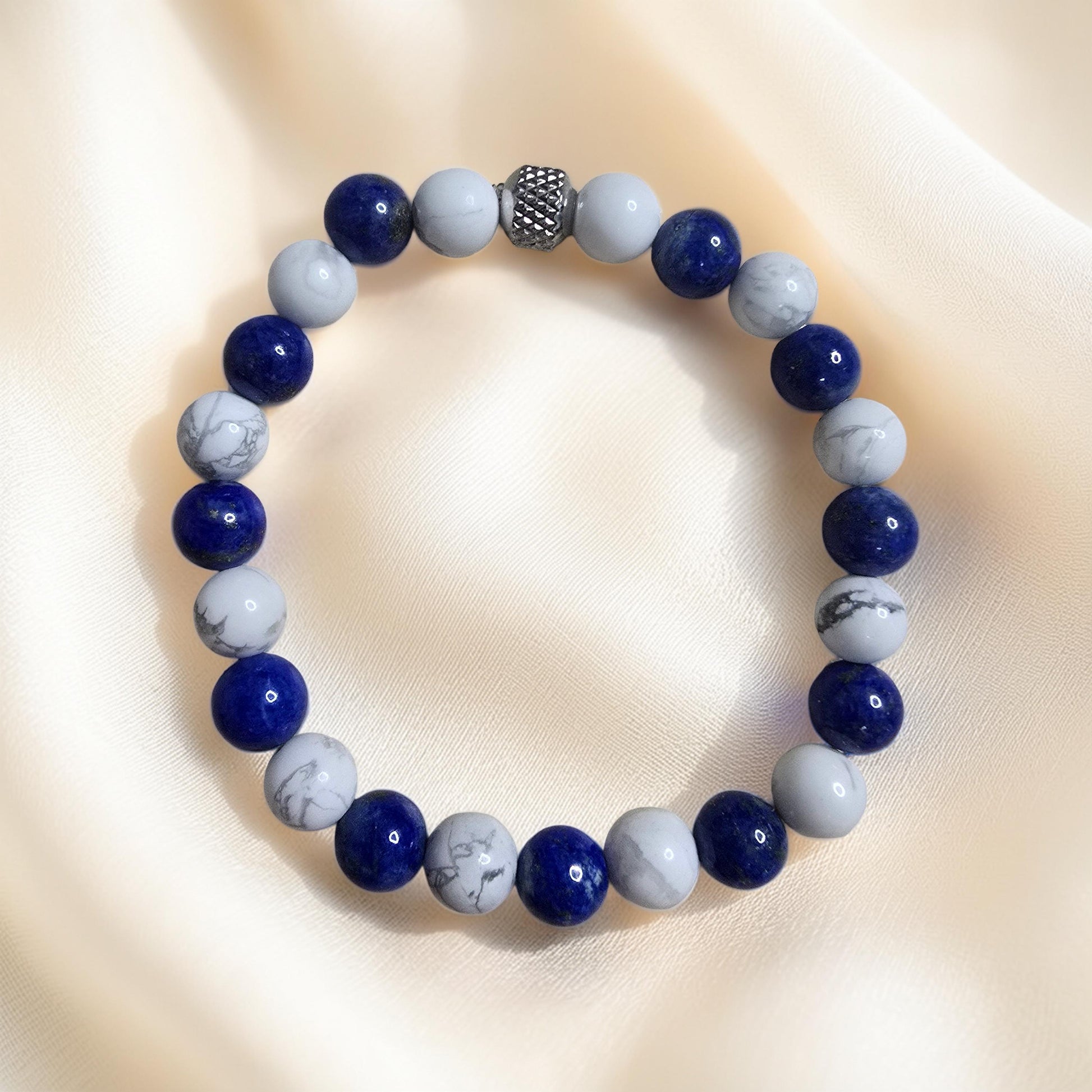 Bracelet Enfant Howlite & Lapis-Lazuli - Sérénité & Confiance