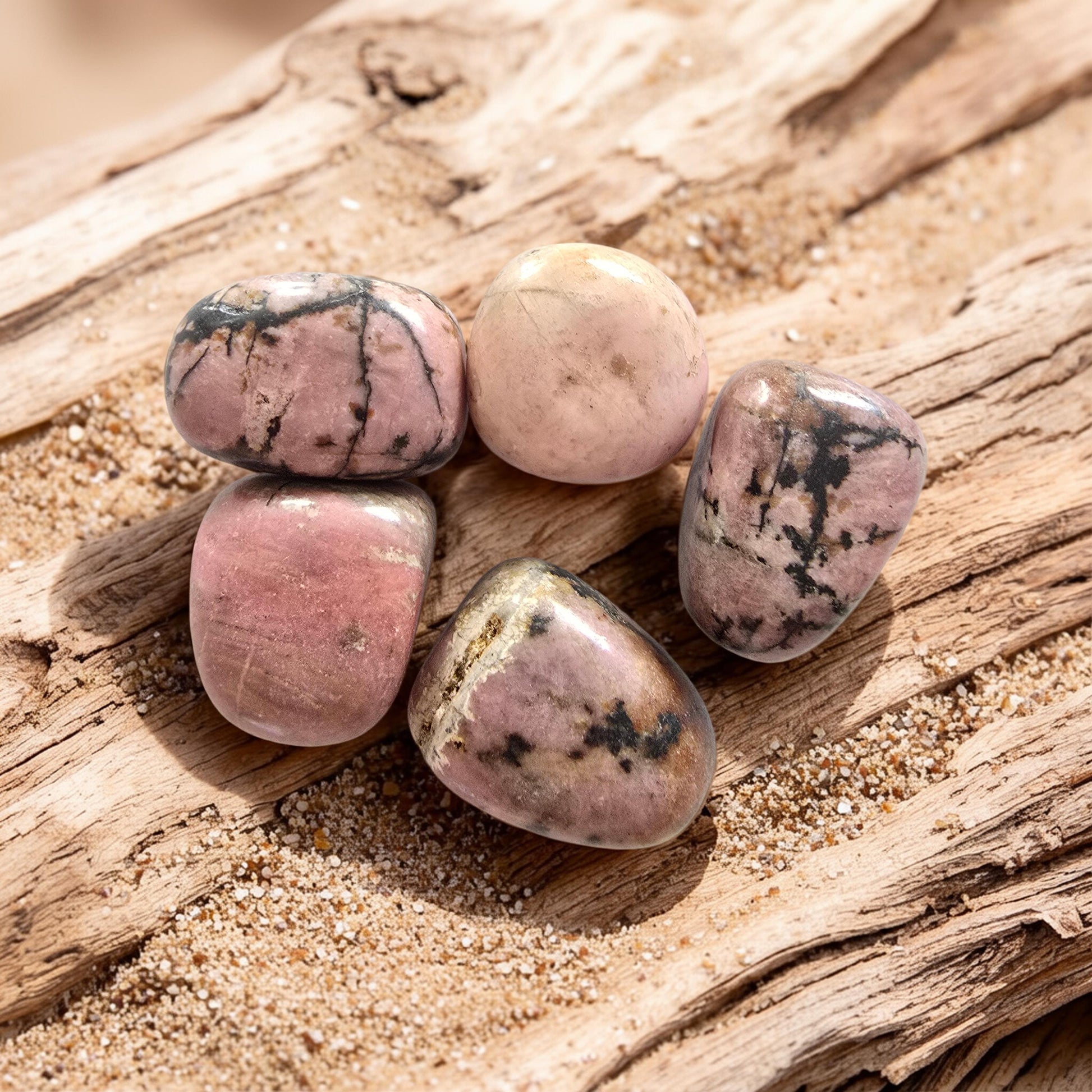 Pierre Roulée Rhodonite | Guérison Émotionnelle & Amour de Soi