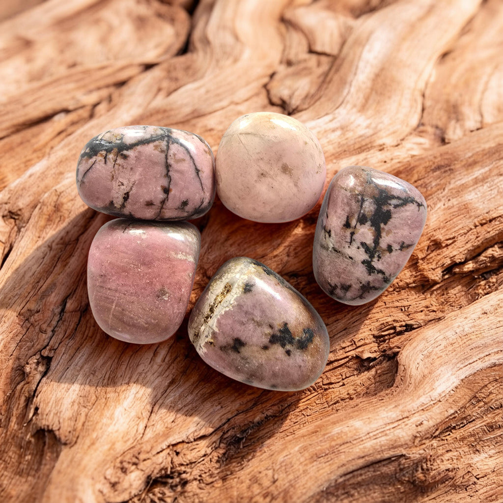 Pierre Roulée Rhodonite | Guérison Émotionnelle & Amour de Soi