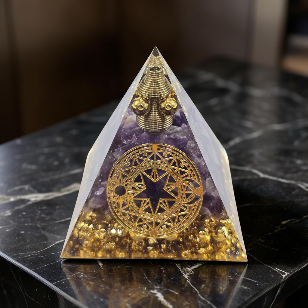Orgonite Cercle Magique Améthyste 60mm - Protection Spirituelle