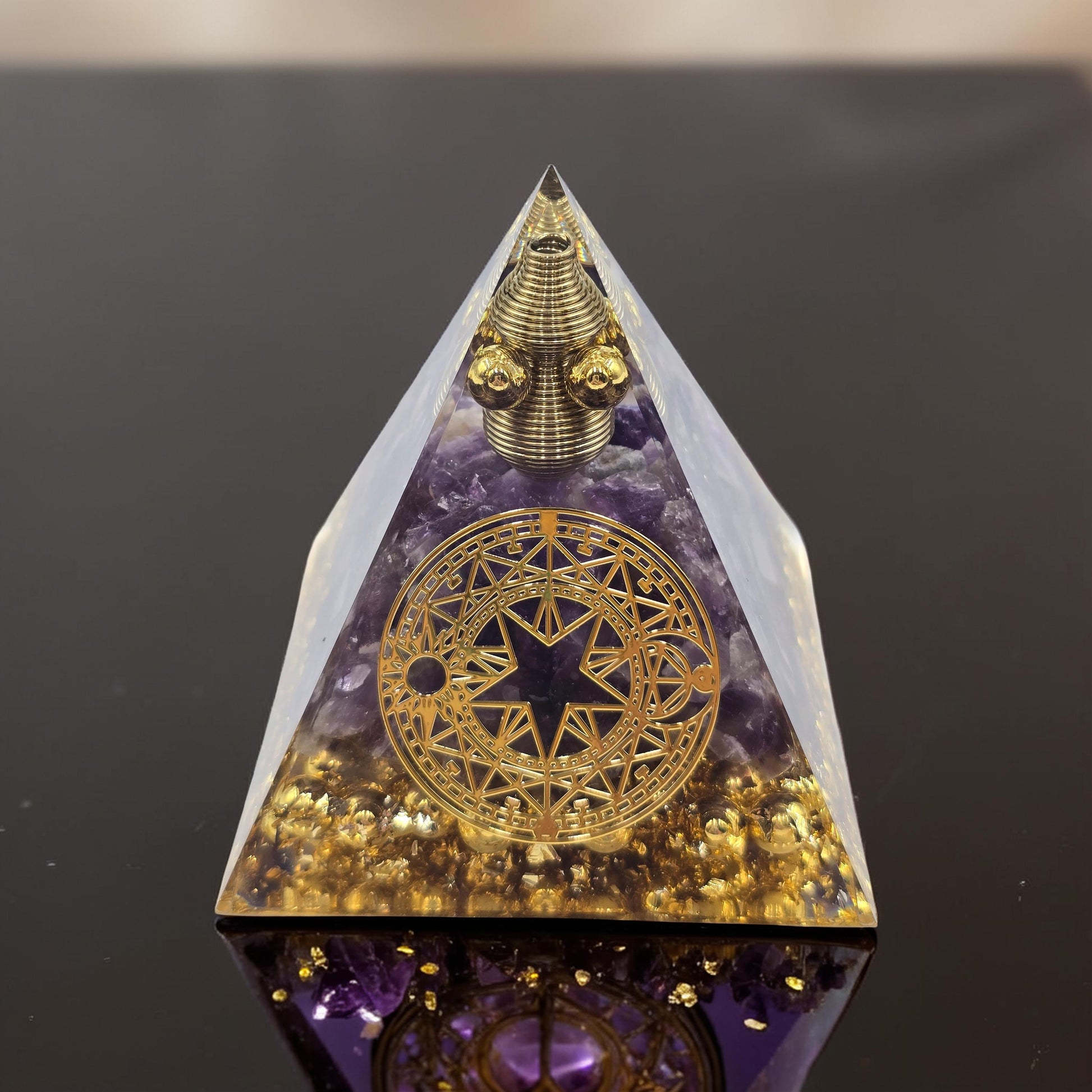 Orgonite Cercle Magique Améthyste 60mm - Protection Spirituelle