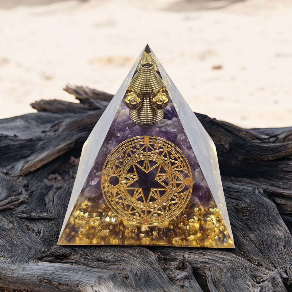 Orgonite Cercle Magique Améthyste 60mm - Protection Spirituelle