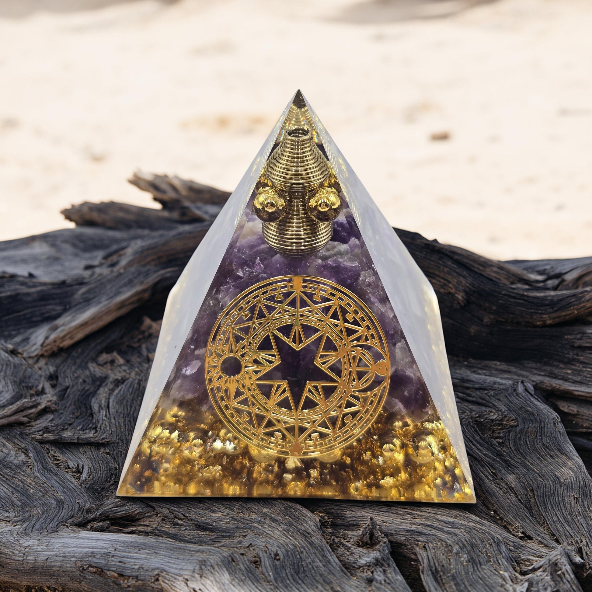 Orgonite Cercle Magique Améthyste 60mm - Protection Spirituelle