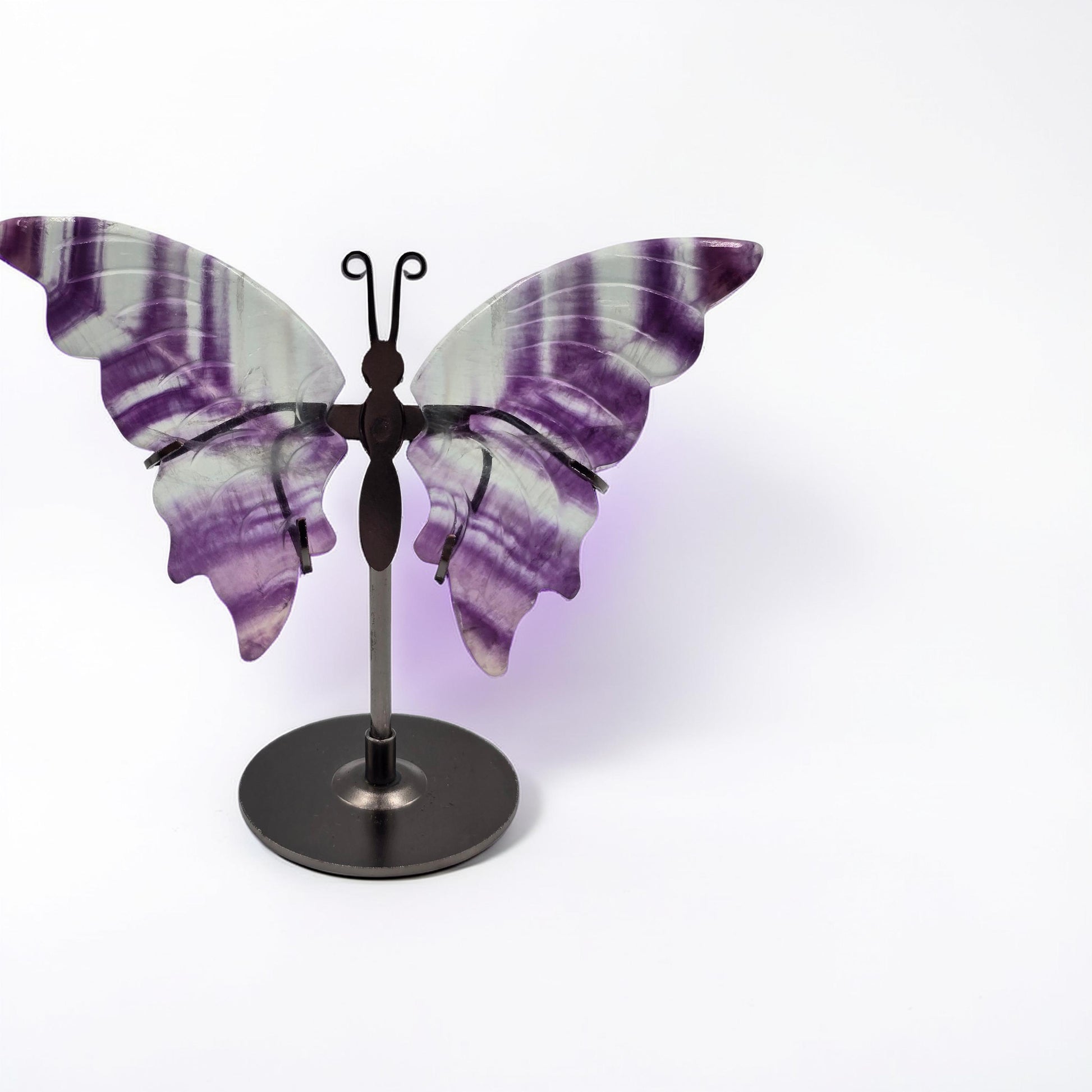 Papillon avec Socle 120-150mm Pierre Naturelle - Qualité AA - Pièce de Collection