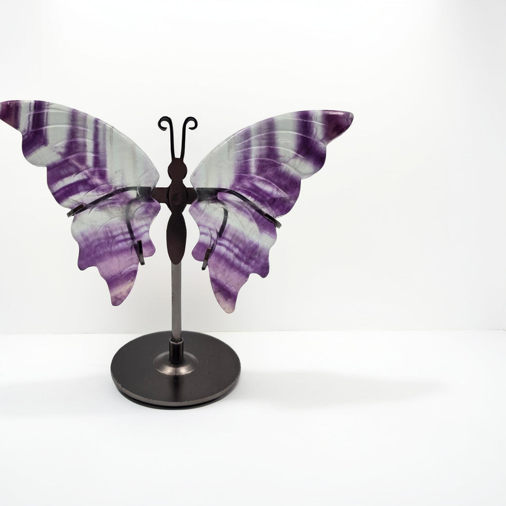 Papillon avec Socle 120-150mm Pierre Naturelle - Qualité AA - Pièce de Collection