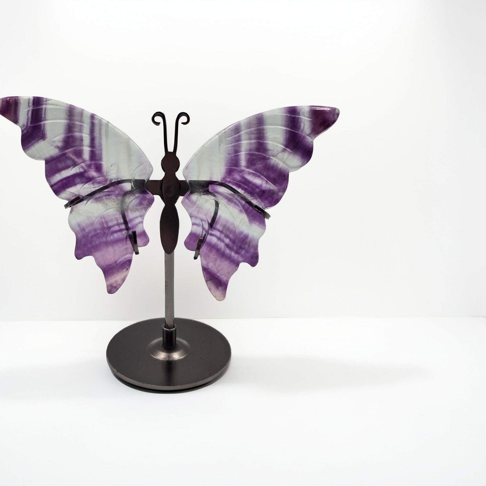 Papillon avec Socle 120-150mm Pierre Naturelle - Qualité AA - Pièce de Collection