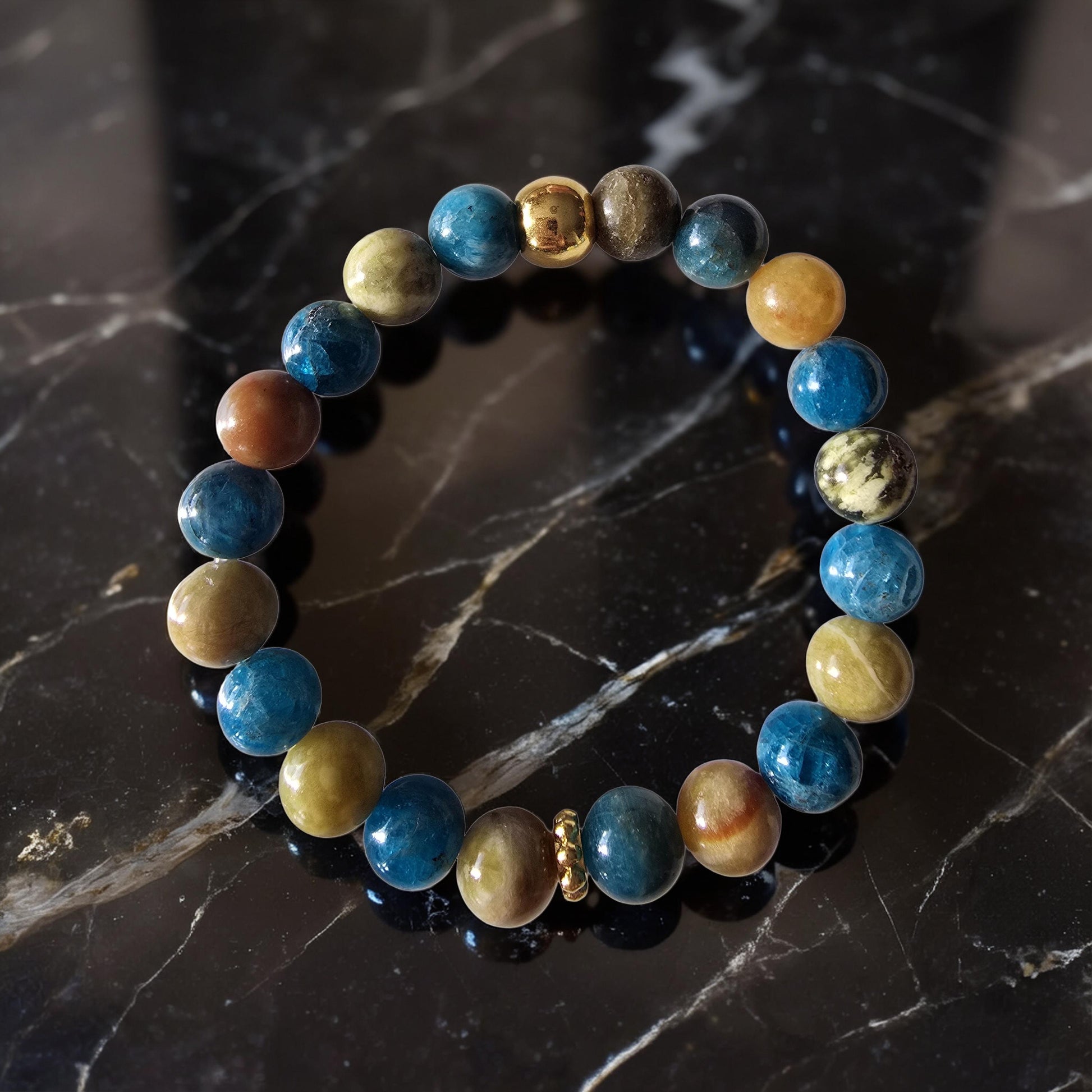 Bracelet Équilibre & Vitalité - Serpentine & Apatite