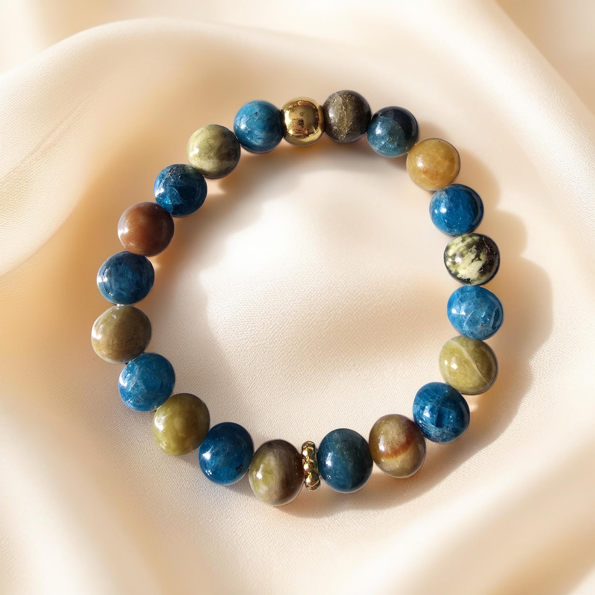 Bracelet Équilibre & Vitalité - Serpentine & Apatite