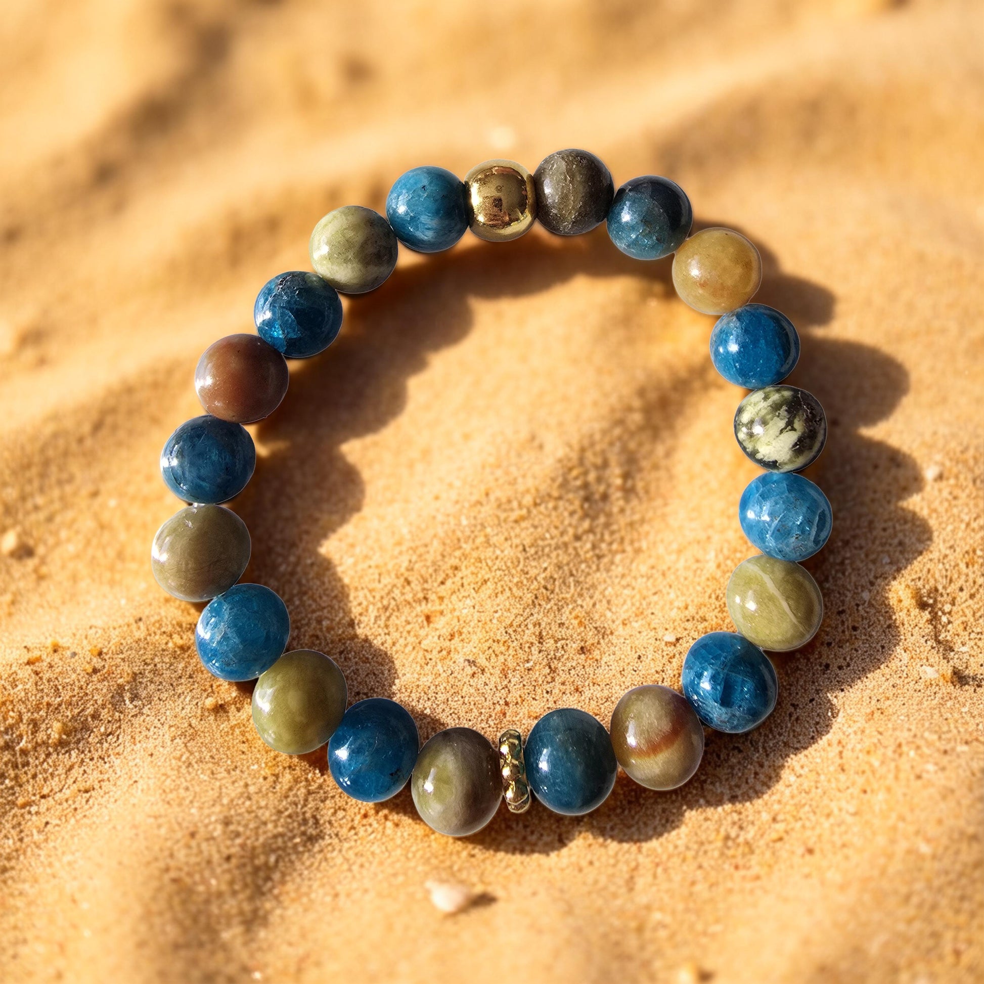 Bracelet Équilibre & Vitalité - Serpentine & Apatite