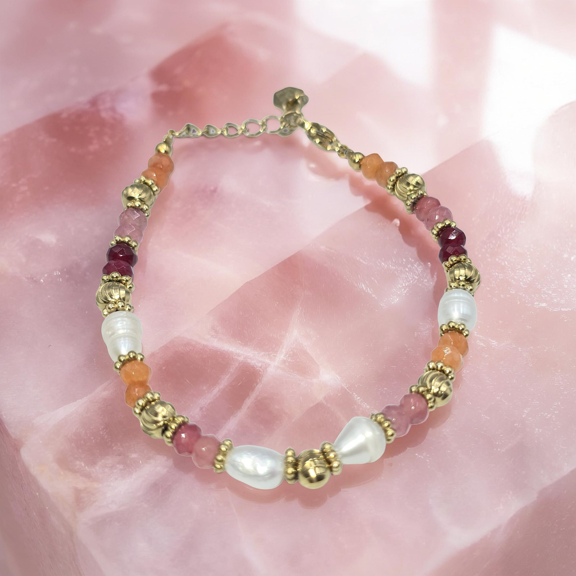 Bracelet JAEL Turquoise Africaine Tourmaline Perle d'Eau Douce | Or et Âme Bijoux