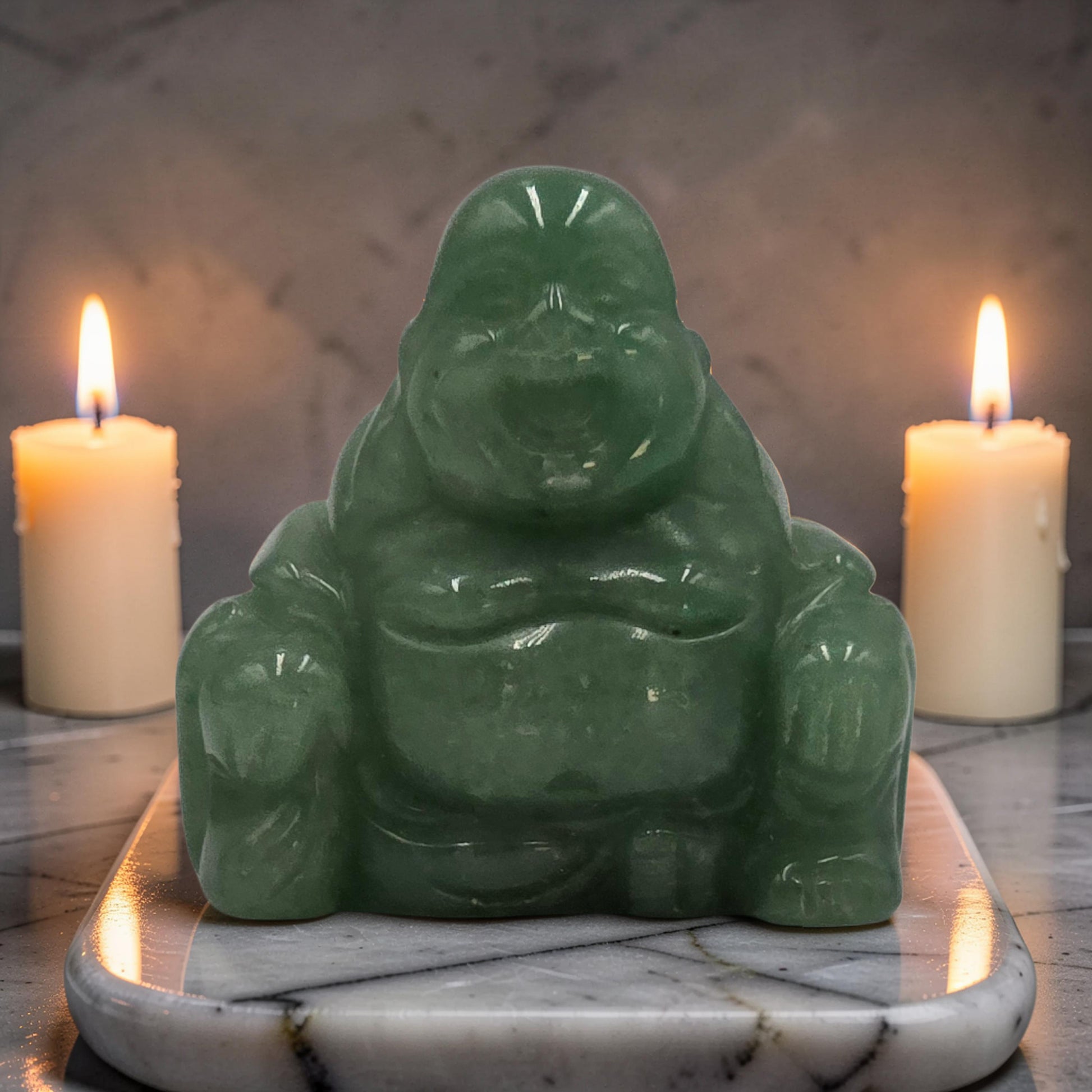Bouddha en Aventurine Verte - Pierre de Chance et Succès