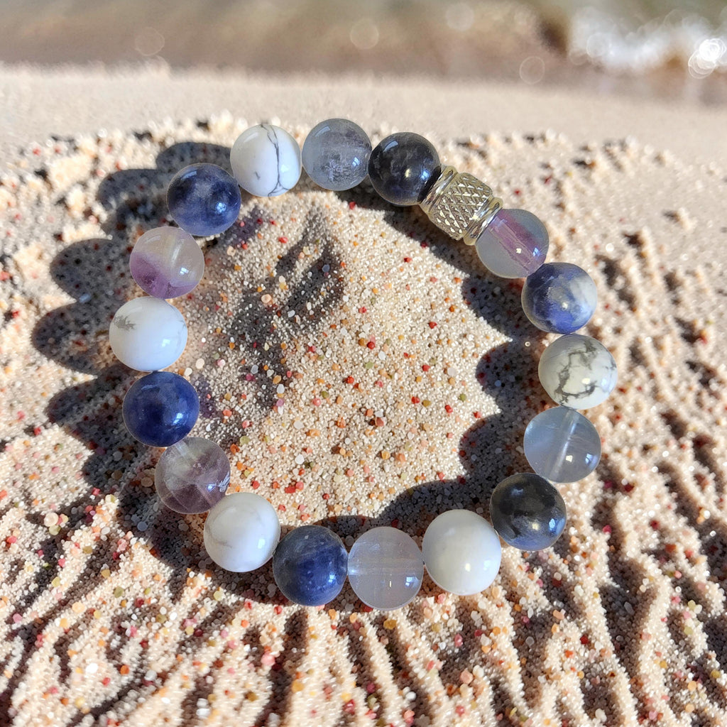 Bracelet TDAH - Concentration & Apaisement - Fluorite, Howlite & Sodalite