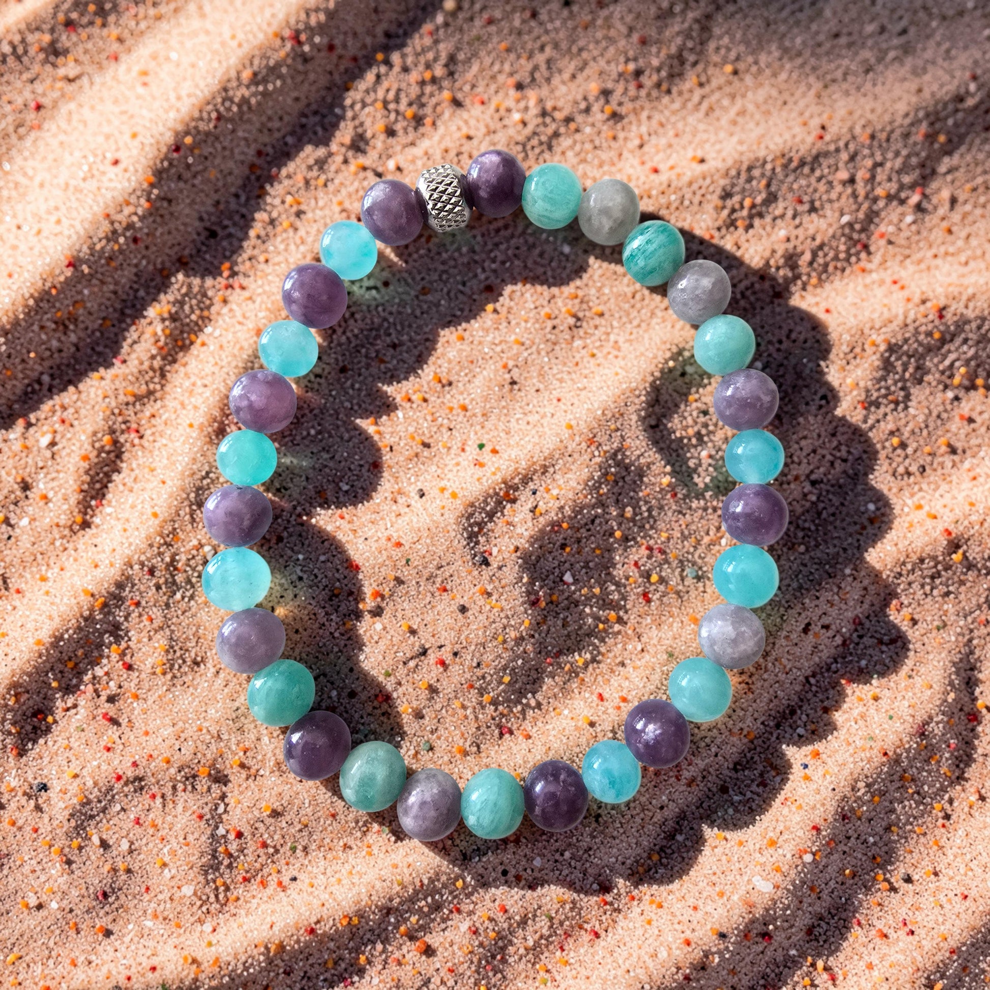 Bracelet Anti-Angoisse – Amazonite & Lépidolite