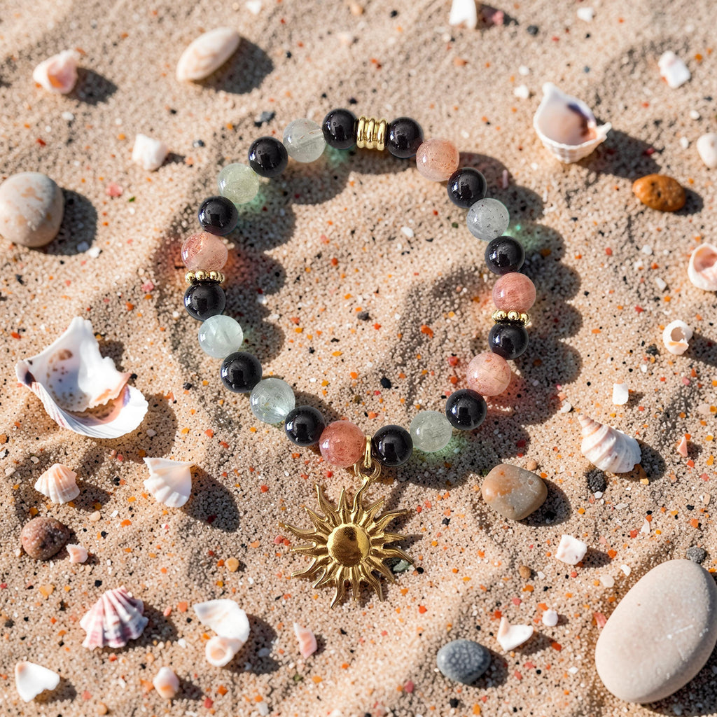 Bracelet Feu Sacré – Grenat & Pierre de Soleil