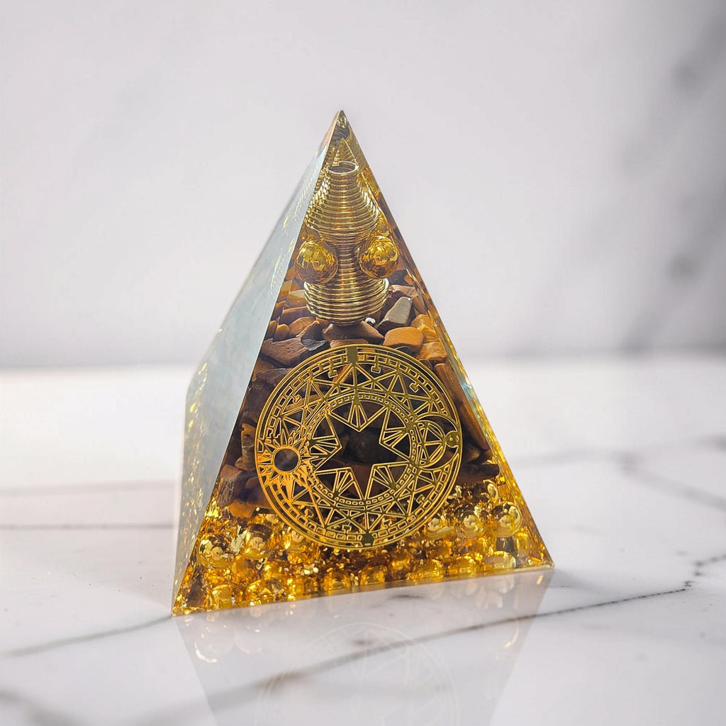 Orgonite Arbre de Vie - Sphère Améthyste ou Œil de Tigre