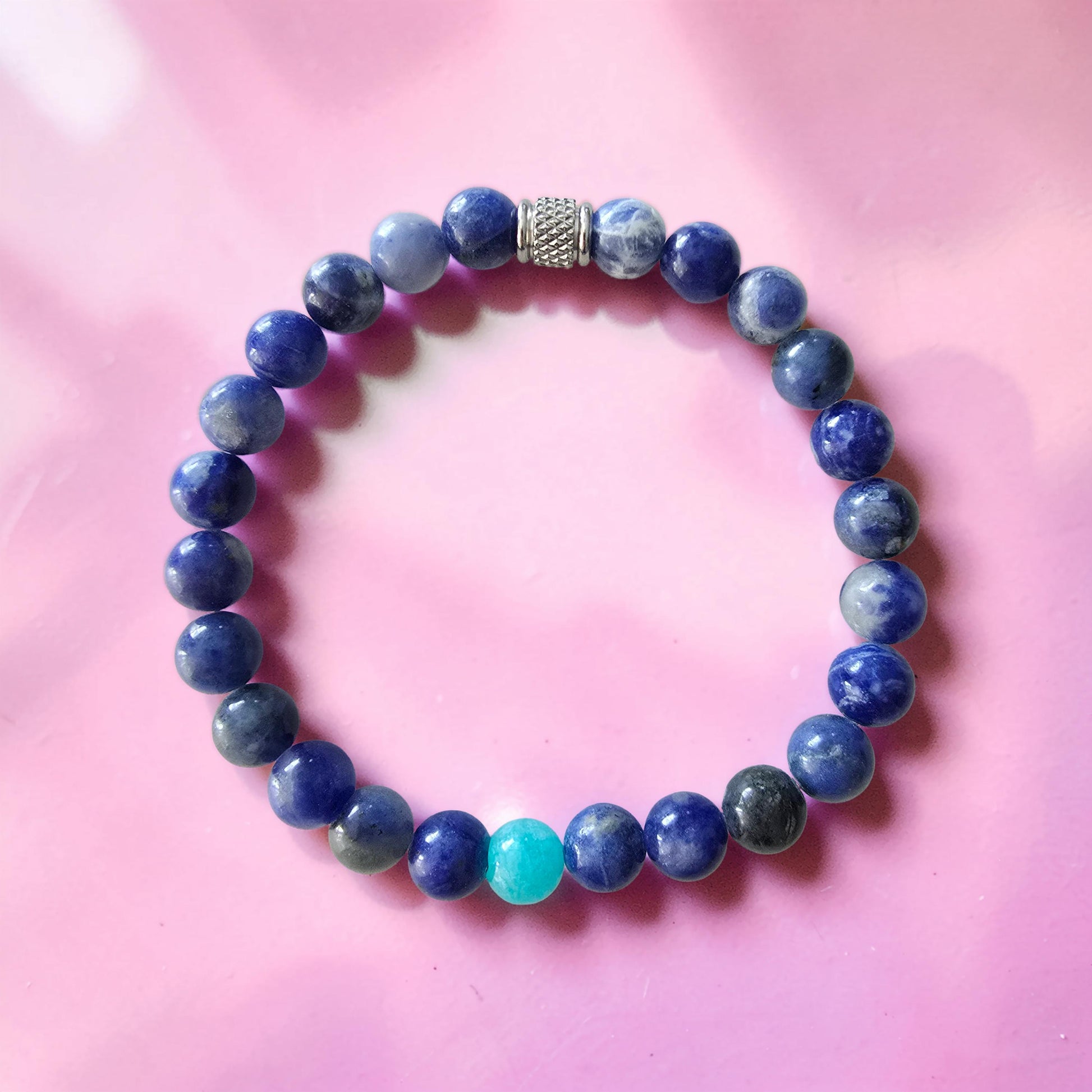 Bracelet Sodalite & Amazonite – Sérénité, Clarté & Communication