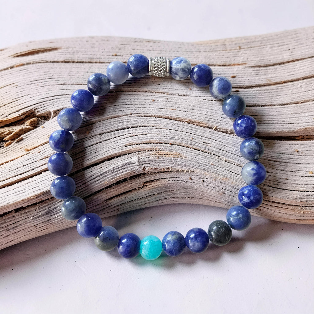 Bracelet Sodalite & Amazonite – Sérénité, Clarté & Communication