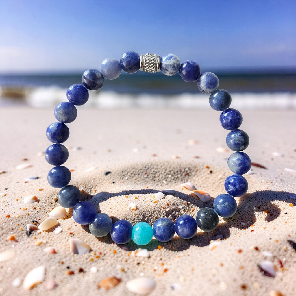 Bracelet Sodalite & Amazonite – Sérénité, Clarté & Communication