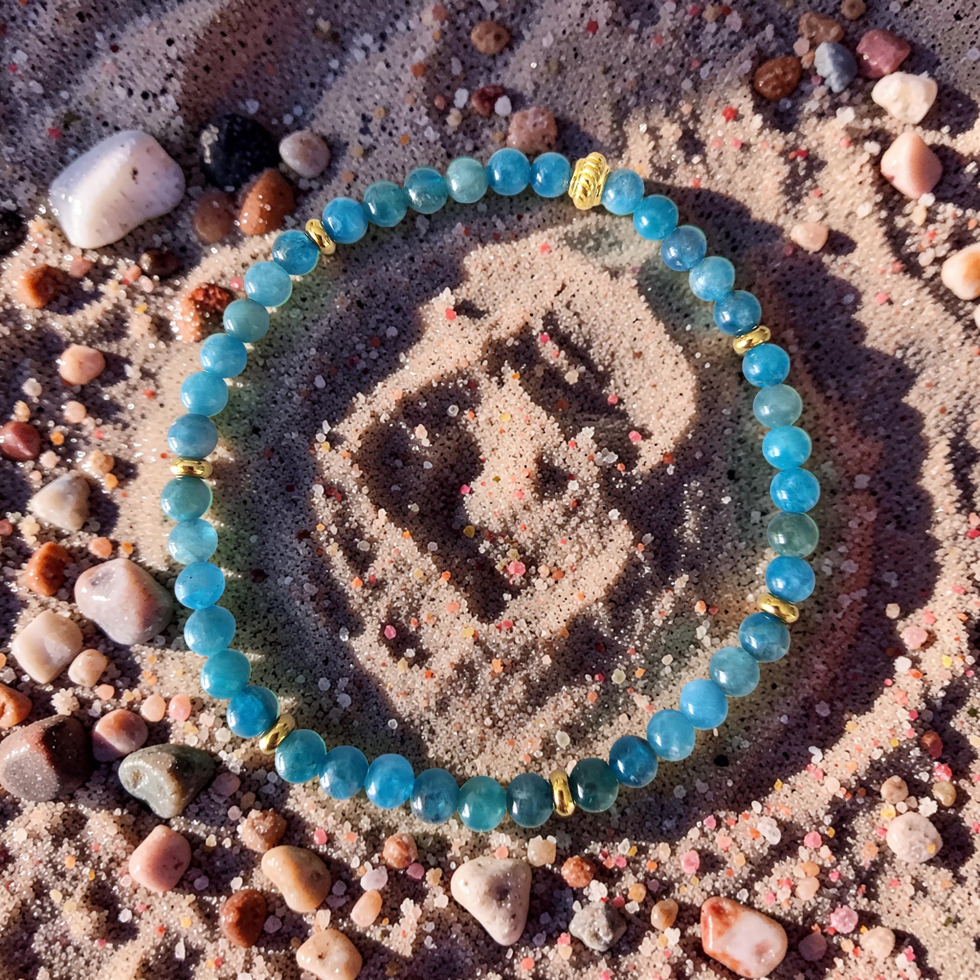 Bracelet Communication | Apatite Bleue Naturelle