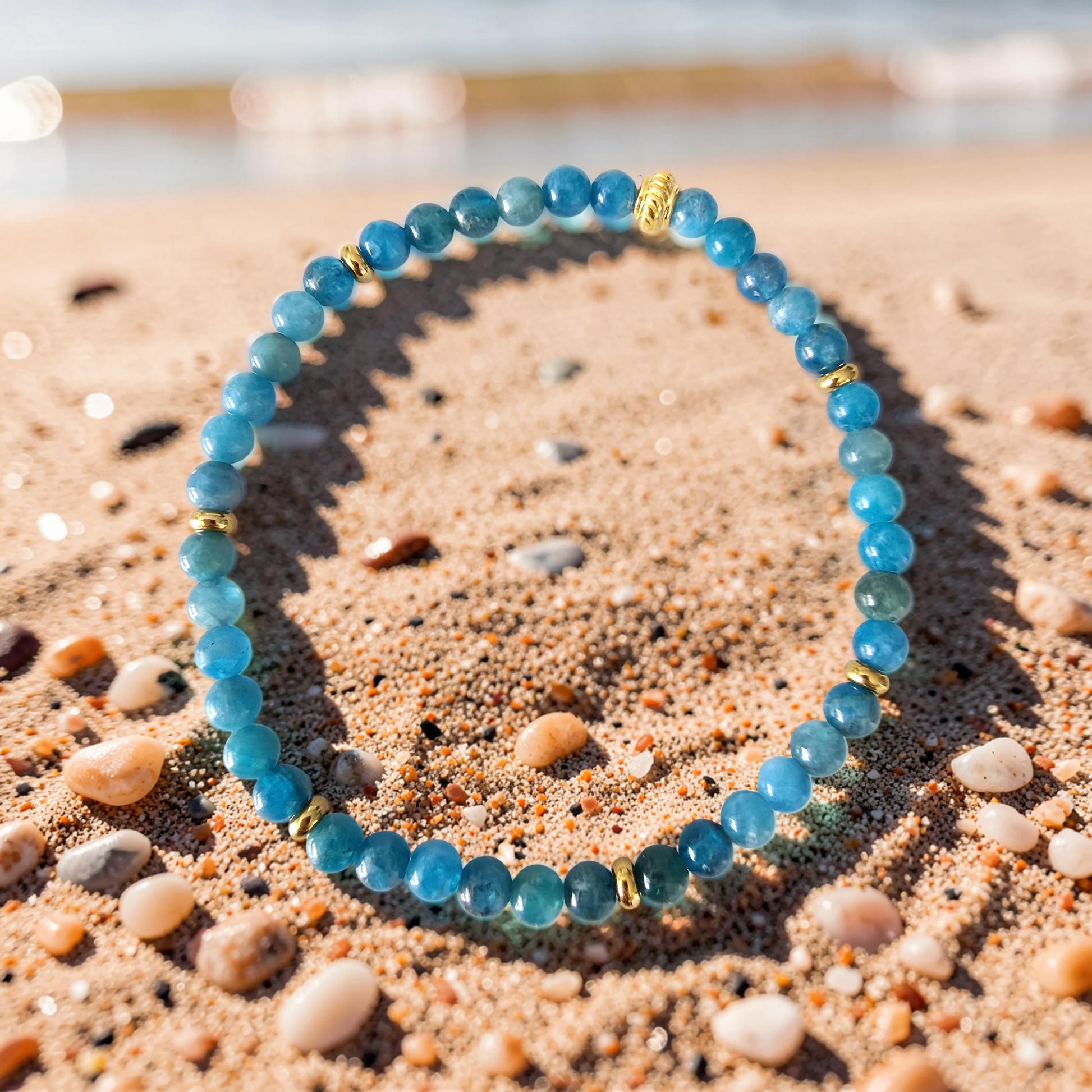 Bracelet Communication | Apatite Bleue Naturelle
