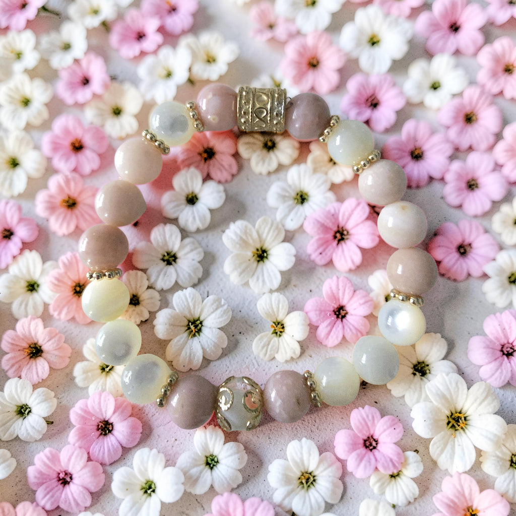 Bracelet Opaline- Nacre et Opale rose