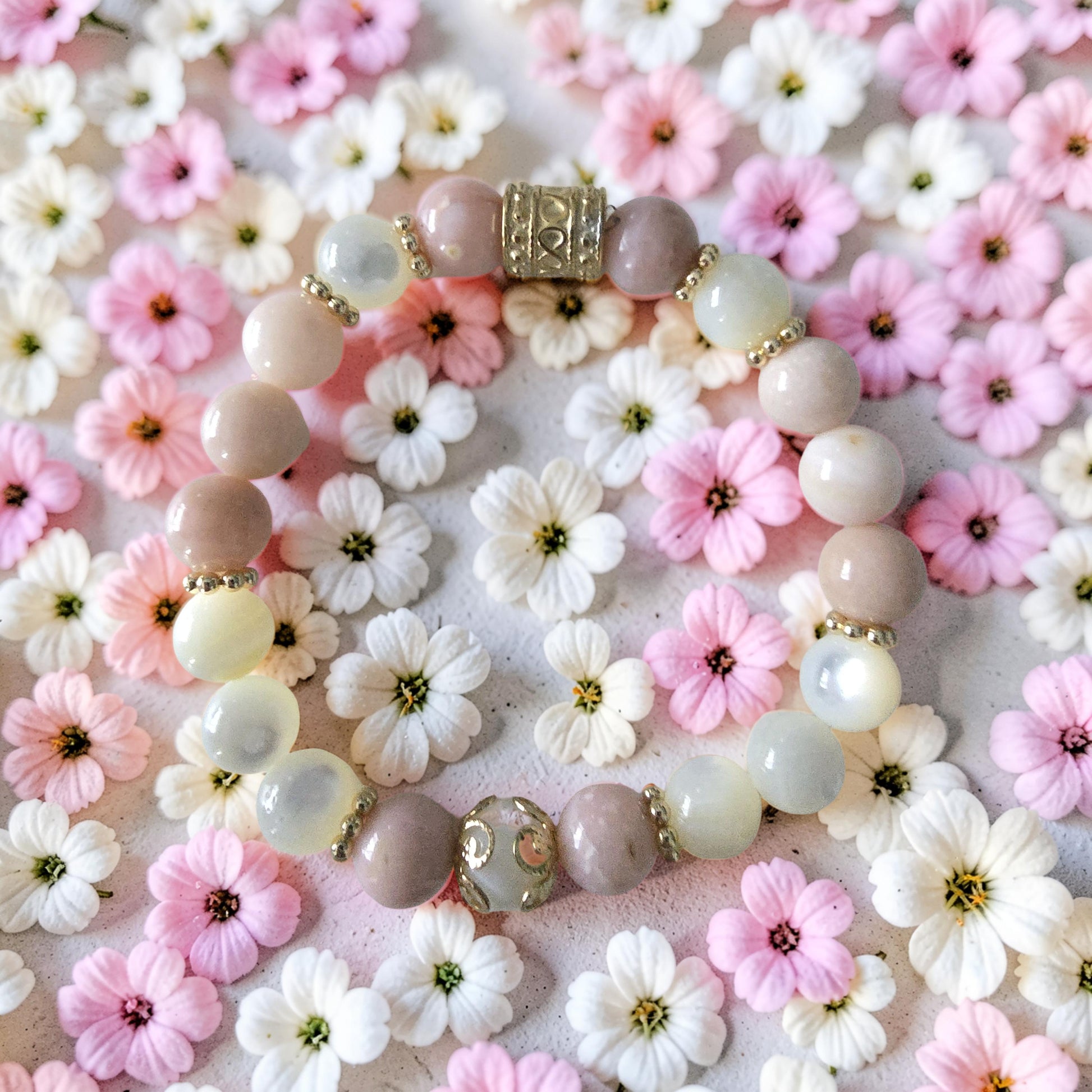 Bracelet Opaline- Nacre et Opale rose