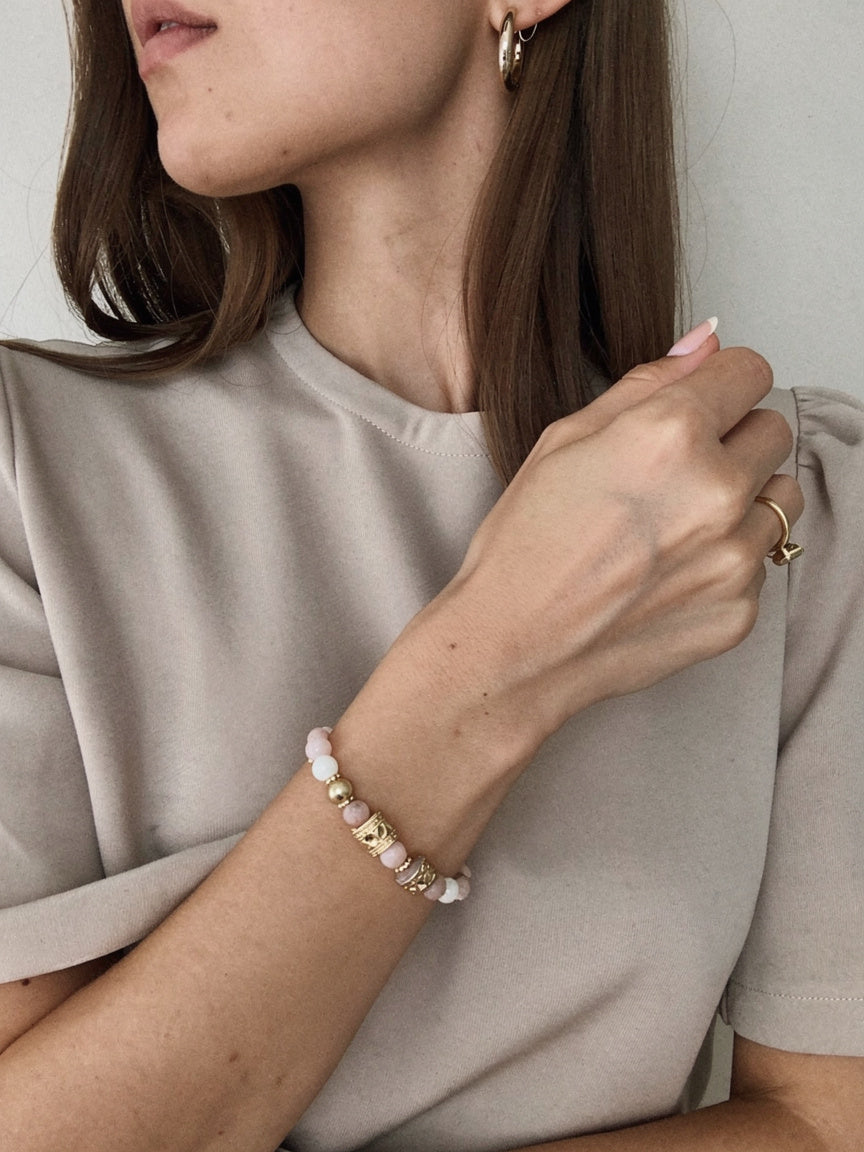 Bracelet Opaline- Nacre et Opale rose
