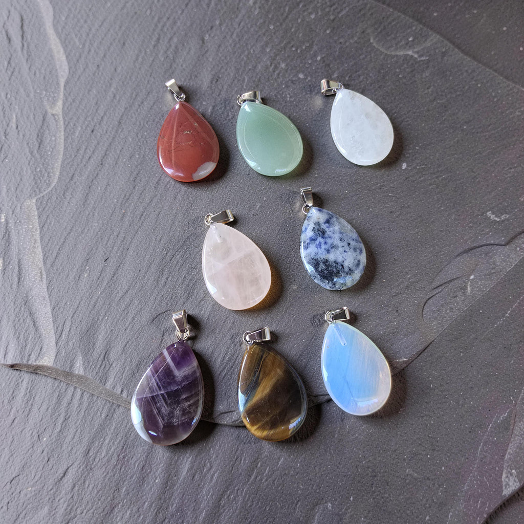 Pendentif Pierre Naturelle au Choix – Forme & Pierre Personnalisées