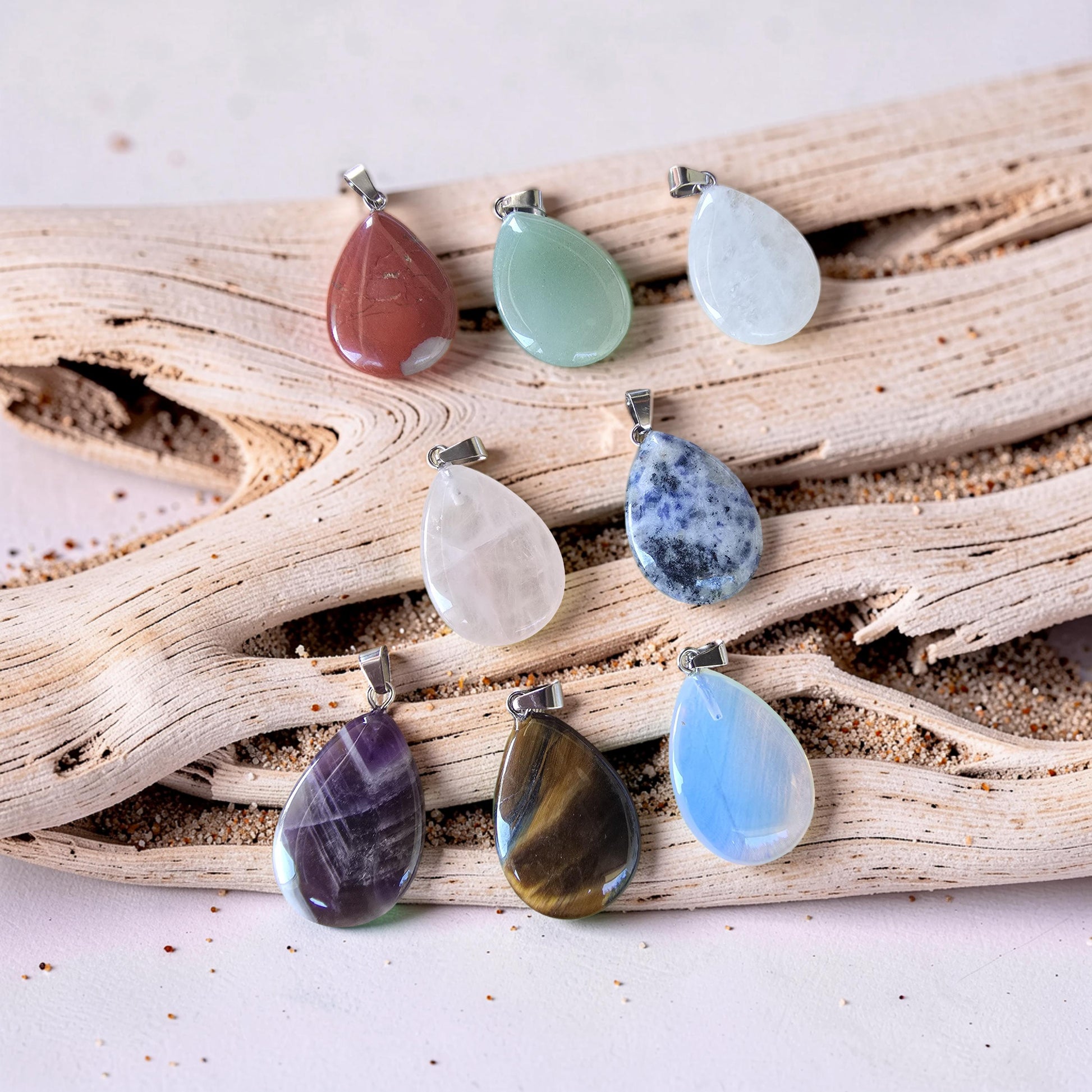 Pendentif Pierre Naturelle au Choix – Forme & Pierre Personnalisées
