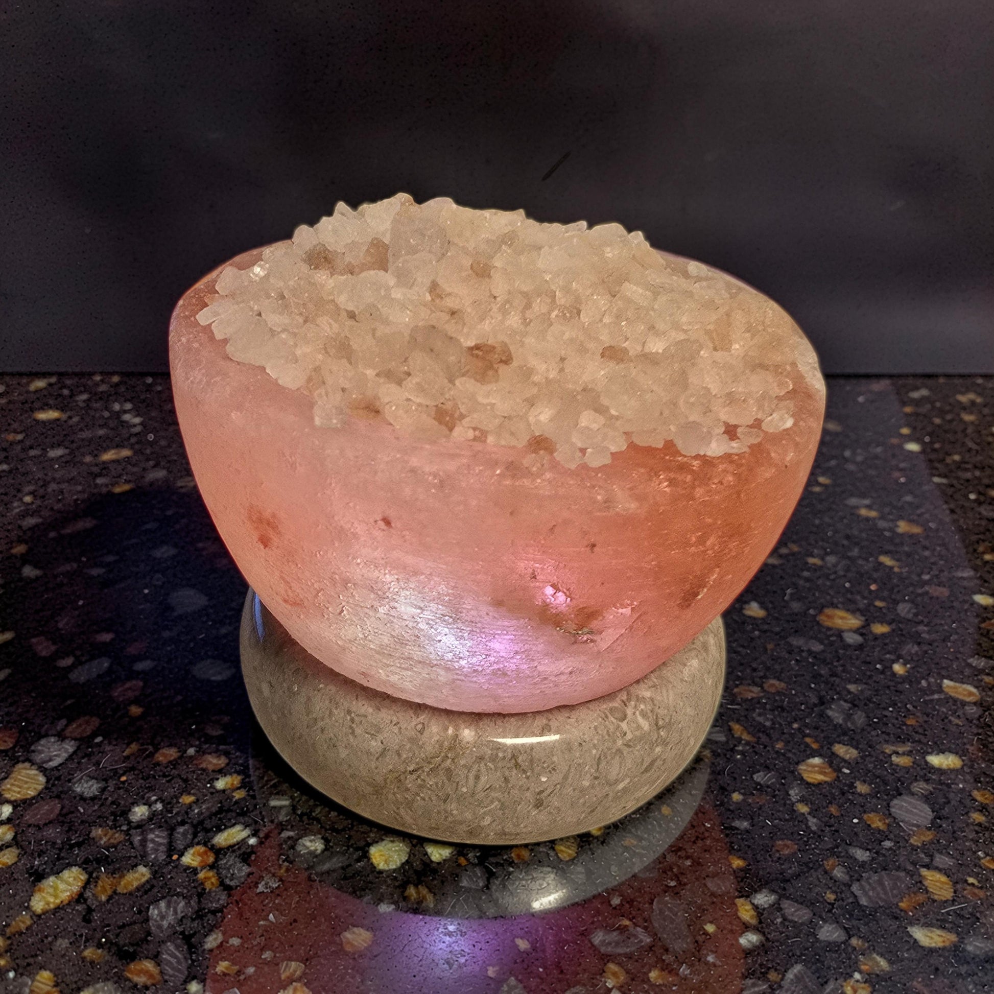 Lampe de Sel de l'Himalaya – Bol & Cristaux Multicolore 8 cm | USB