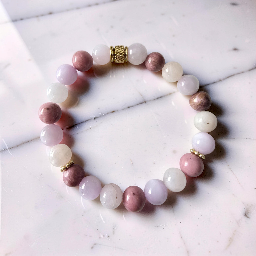 Bracelet Amour de Soi – Morganite, Kunzite & Rhodonite