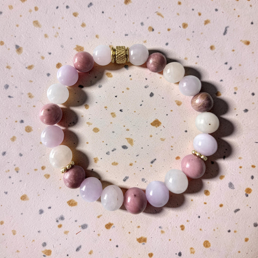 Bracelet Amour de Soi – Morganite, Kunzite & Rhodonite