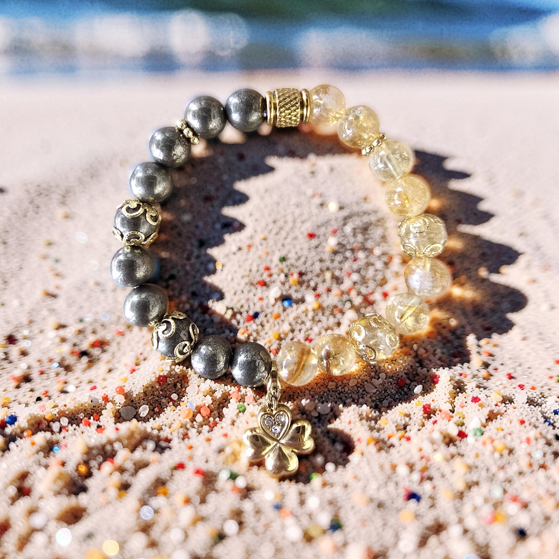 Bracelet Abondance & Prospérité – Citrine & Pyrite