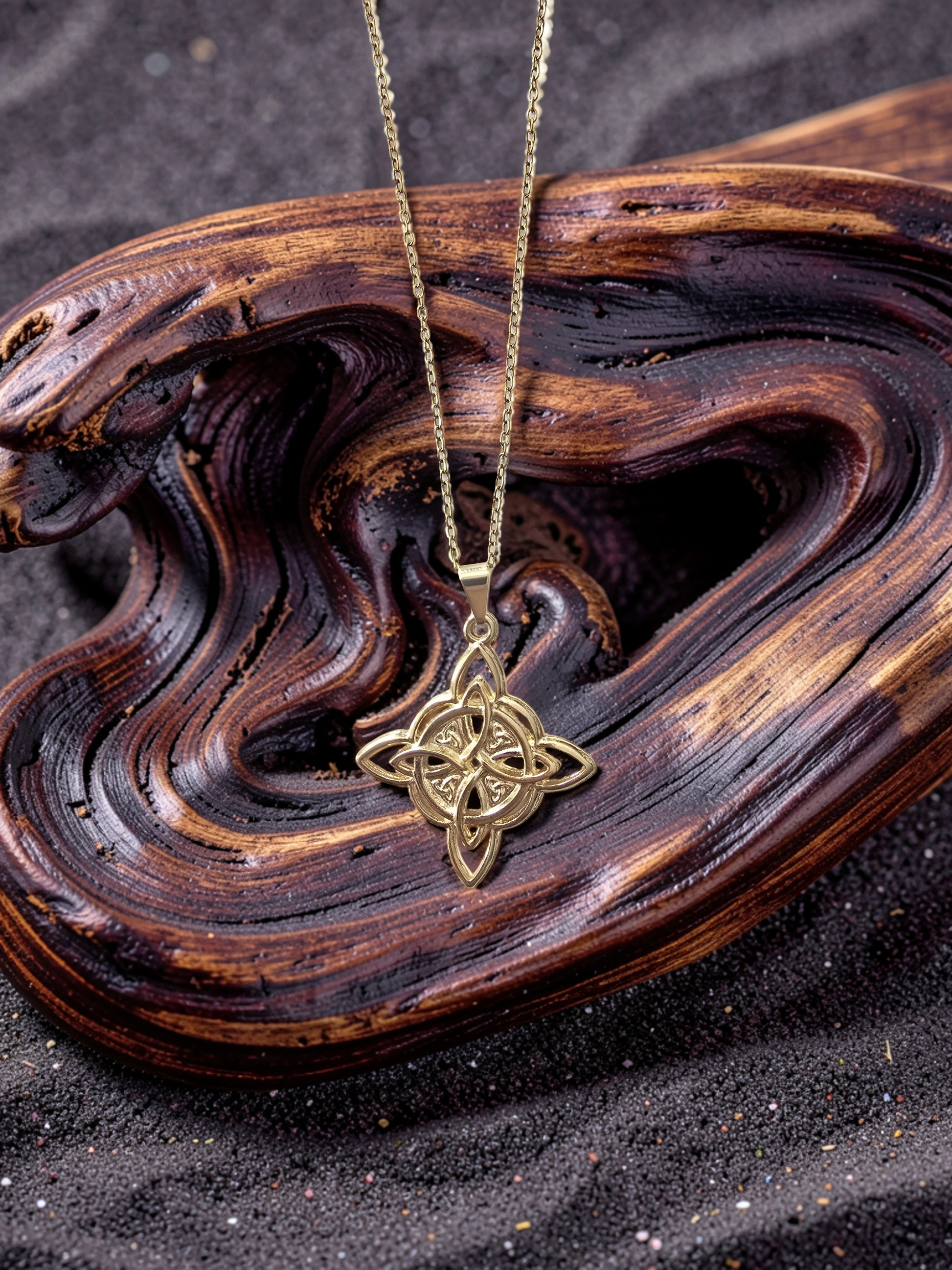 Pendentif Nœud de Sorcière | Nœud Celtique Or 18K