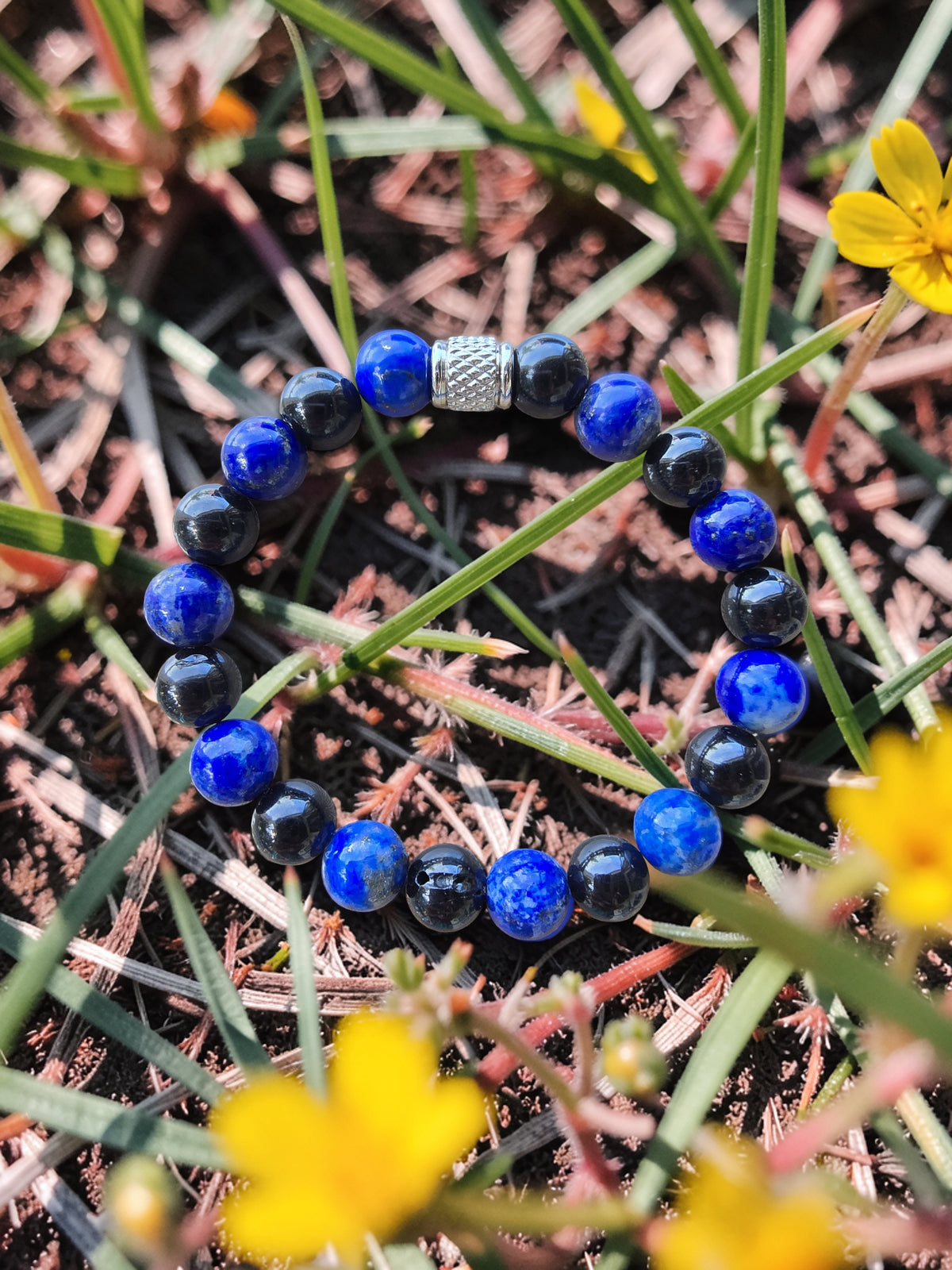 Bracelet Vérité & Protection – Obsidienne Noire & Lapis-Lazuli