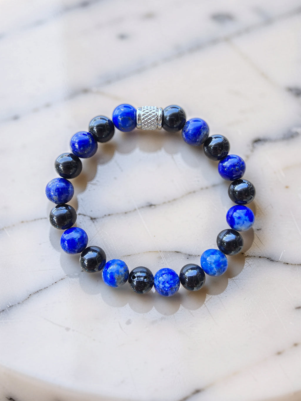 Bracelet Vérité & Protection – Obsidienne Noire & Lapis-Lazuli