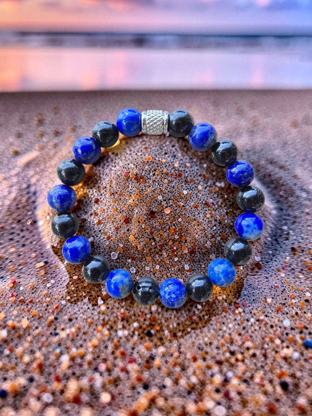 Bracelet Vérité & Protection – Obsidienne Noire & Lapis-Lazuli