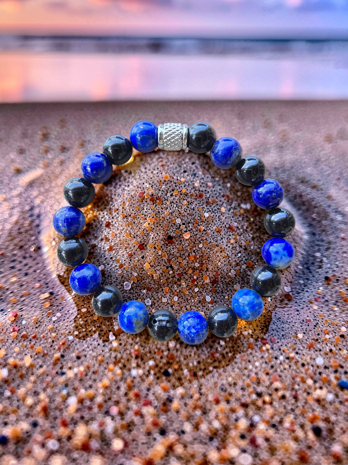Bracelet Vérité & Protection – Obsidienne Noire & Lapis-Lazuli