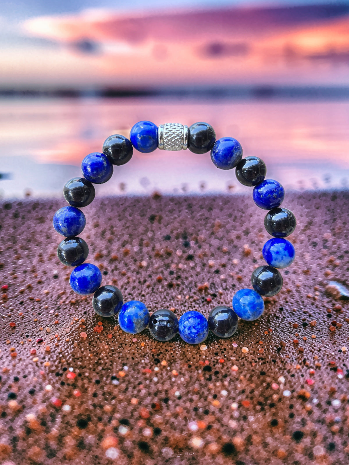 Bracelet Vérité & Protection – Obsidienne Noire & Lapis-Lazuli