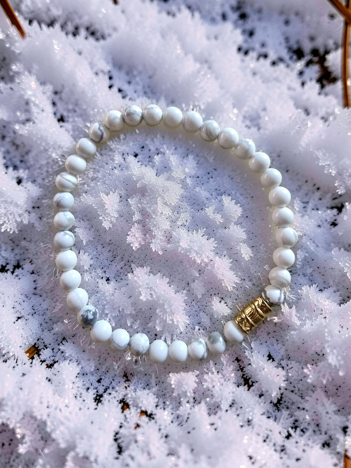 Bracelet Howlite Pure – Apaisement, Sommeil & Sérénité | Or et Âme Bijoux