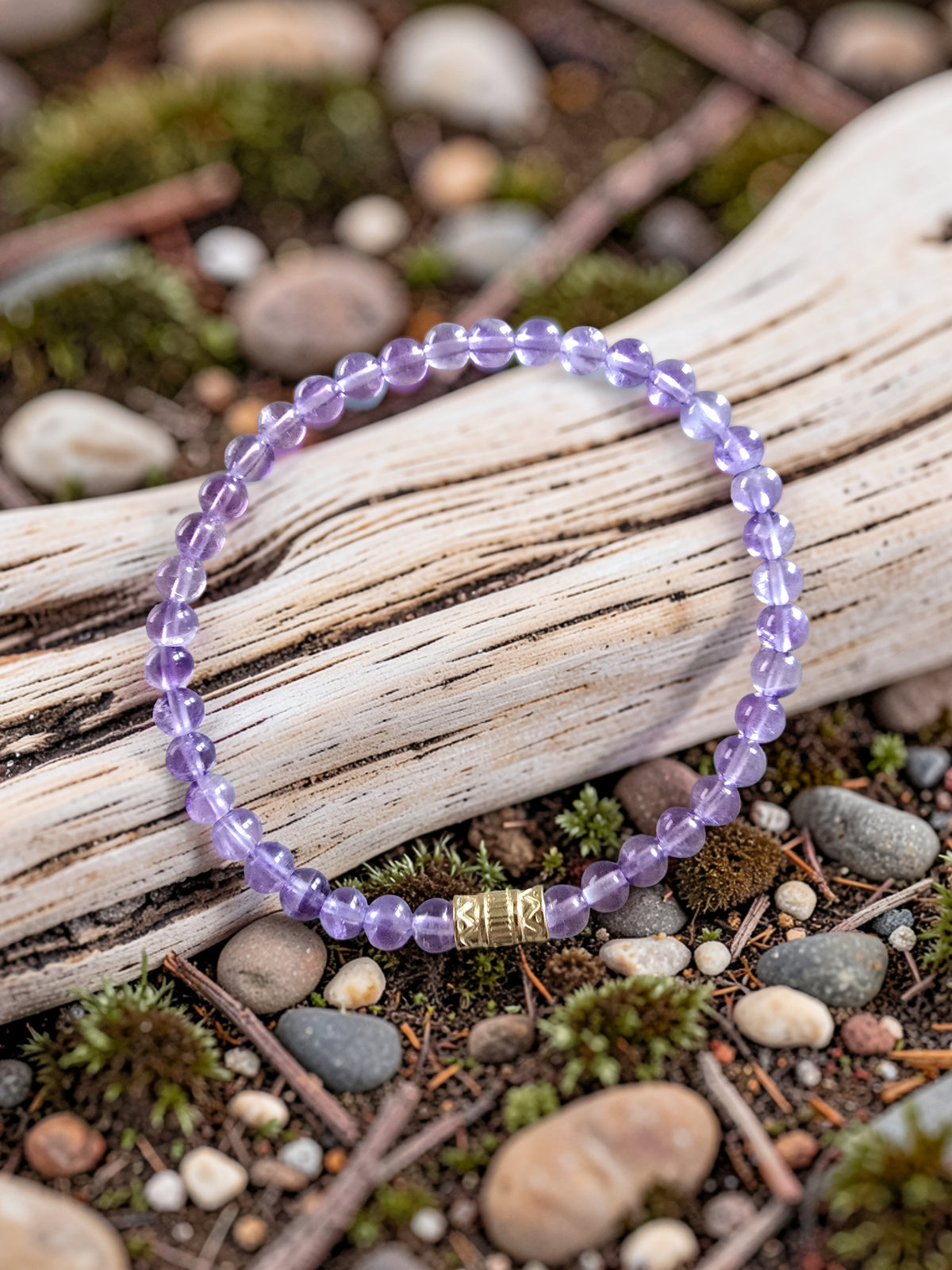 Bracelet Luna – Améthyste Pure | Intuition, Apaisement & Éveil Spirituel | Or et Âme Bijoux